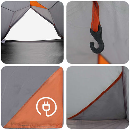 vidaXL Tunnel Tent 4-Person Grey and Orange