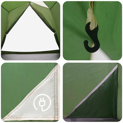 vidaXL Tunnel Tent 2-Person Green 185T Polyester with PU Coating