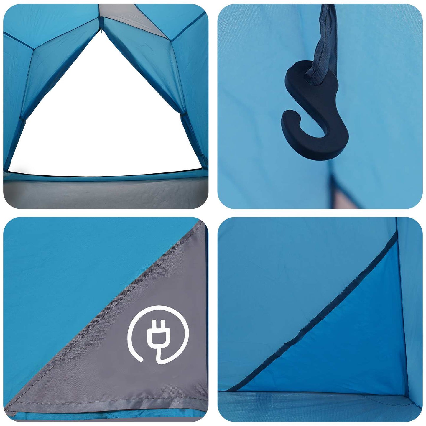 vidaXL Tunnel Tent 2-Person Blue 185T Polyester with PU Coating