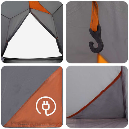 vidaXL Tunnel Tent 2-Person Grey and Orange
