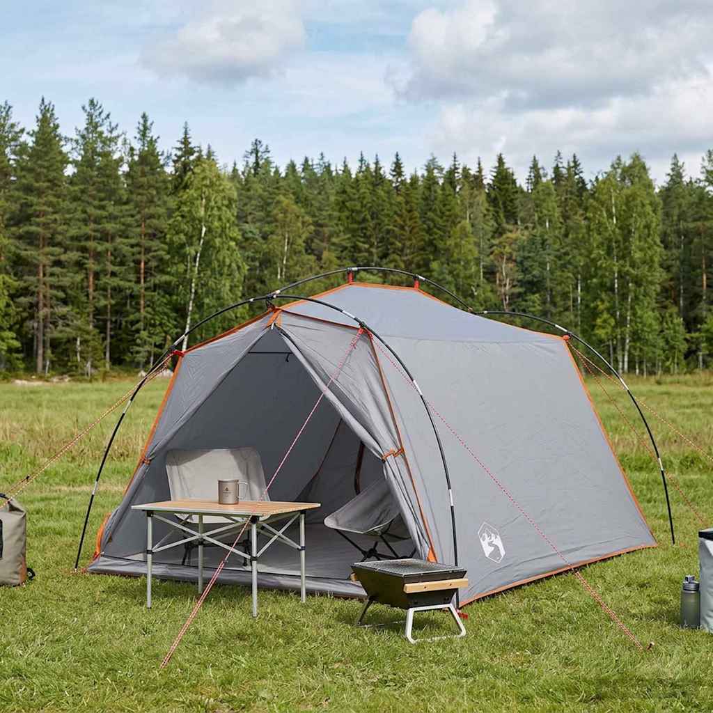 vidaXL Tunnel Tent 2-Person Grey and Orange