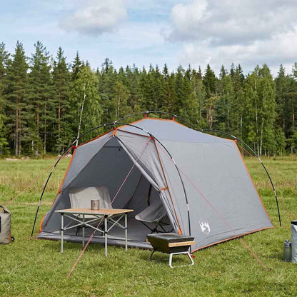 vidaXL Tunnel Tent 2-Person Grey and Orange