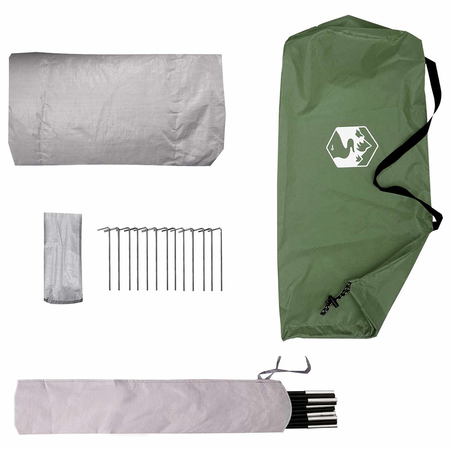 vidaXL Backpacking Tent 4-Person Green 185T Polyester with PU Coating - 40339