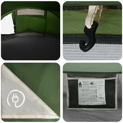 vidaXL Backpacking Tent 4-Person Green 185T Polyester with PU Coating - 40339
