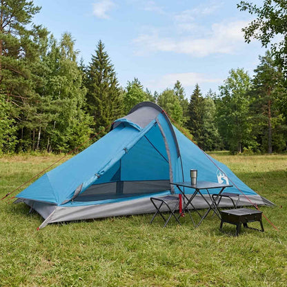 vidaXL Backpacking Tent 4-Person Blue 185T Polyester with PU Coating - 40340