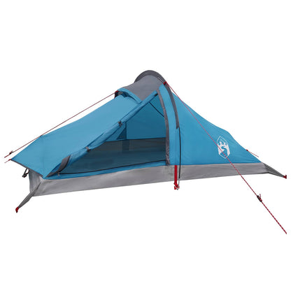 vidaXL Backpacking Tent 4-Person Blue 185T Polyester with PU Coating - 40340