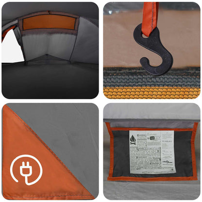 vidaXL Backpacking Tent 4-Person Grey and Orange - 40344