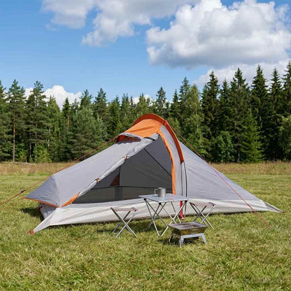 vidaXL Backpacking Tent 4-Person Grey and Orange - 40344