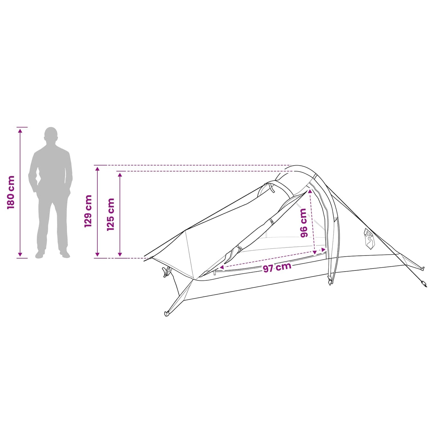 vidaXL Backpacking Tent 4-Person Grey and Orange - 40344