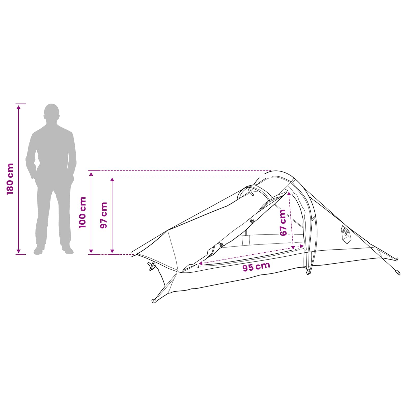 vidaXL Backpacking Tent 2-Person Blue 185T Polyester with PU Coating - 40366