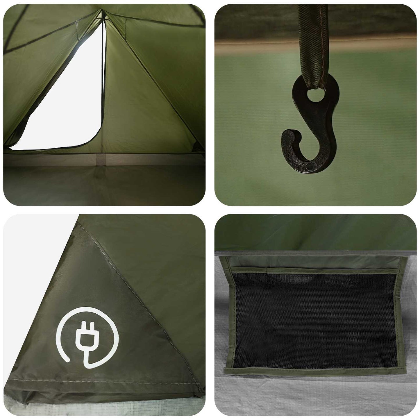 vidaXL Backpacking Tent 4-Person Olive Green