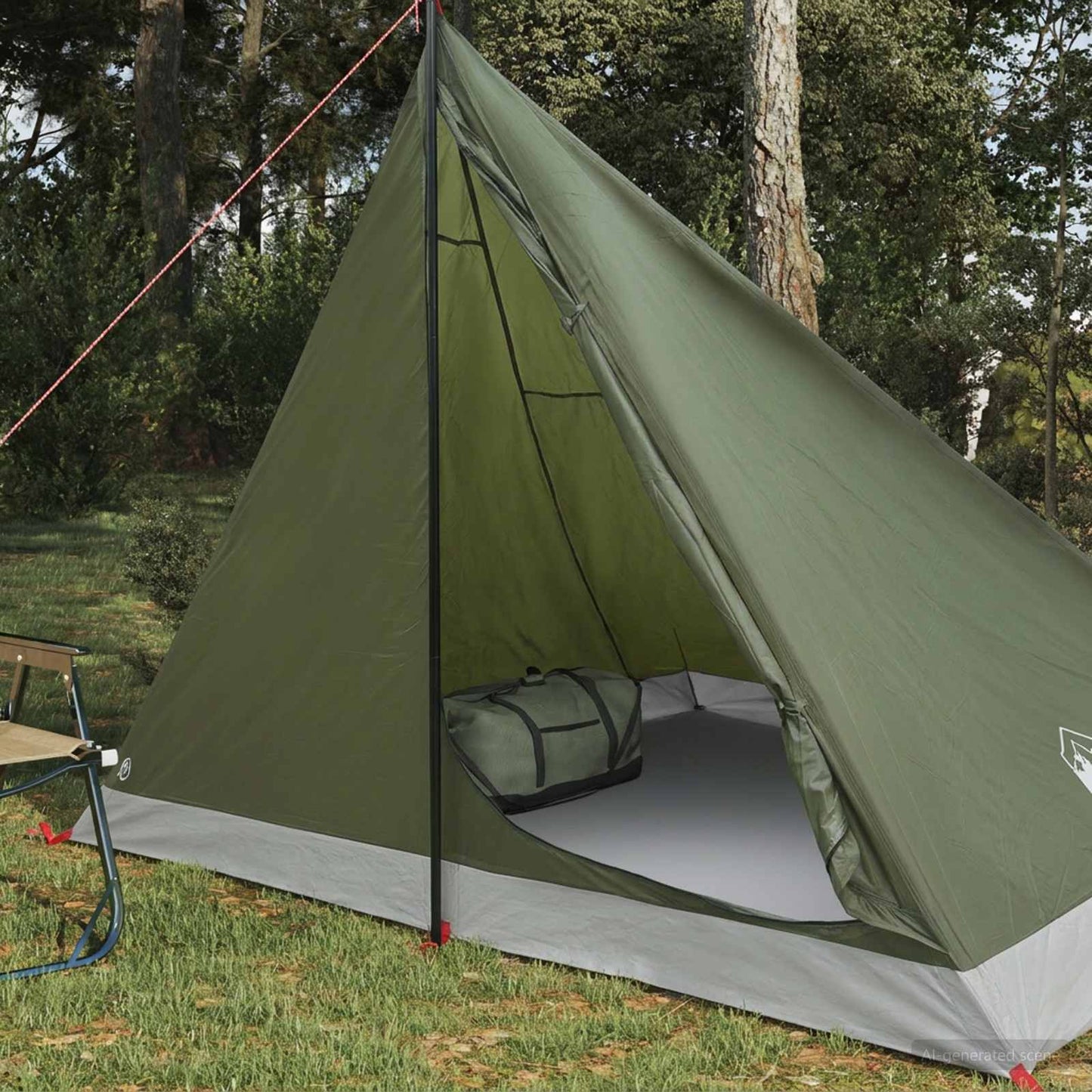 vidaXL Backpacking Tent 4-Person Olive Green