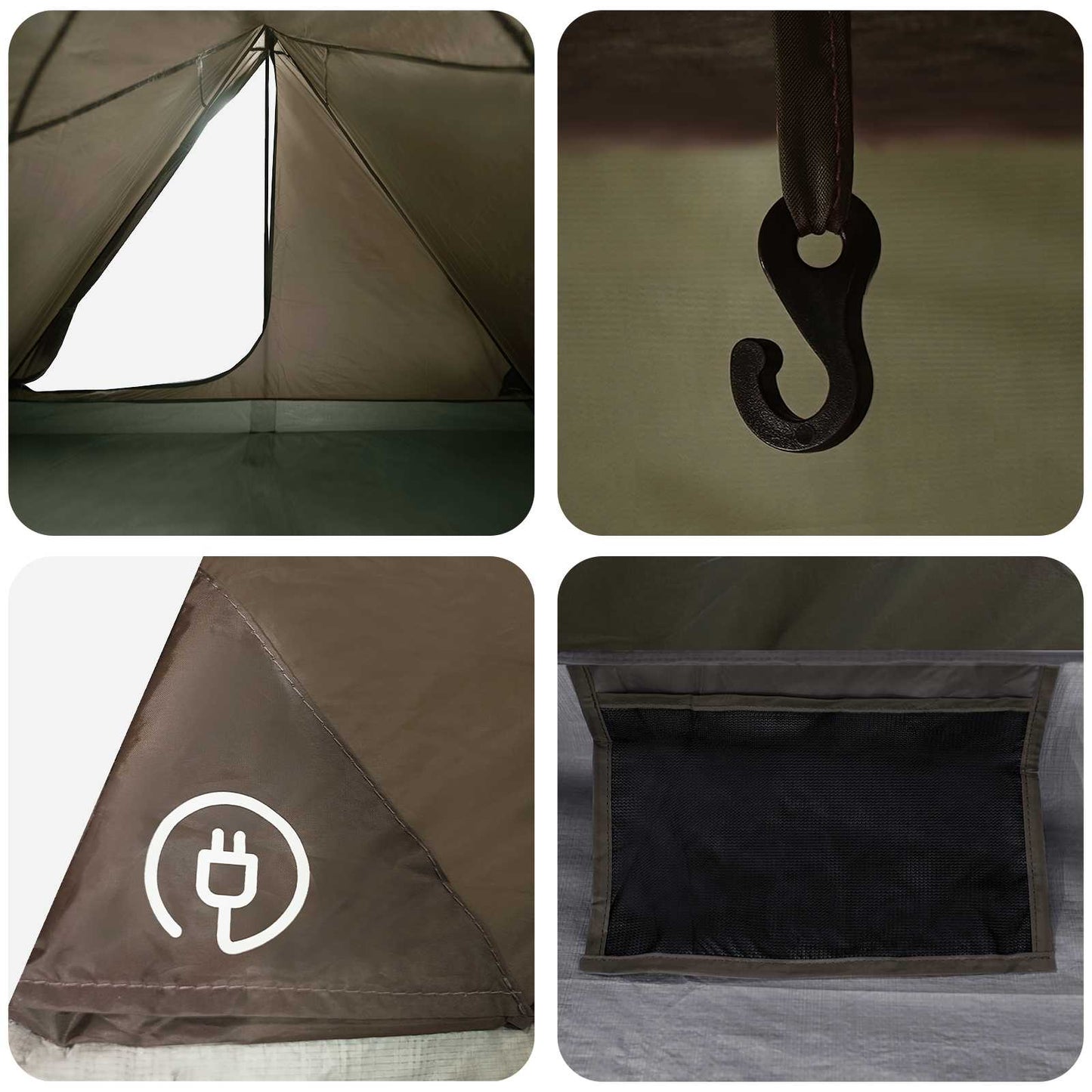 vidaXL Backpacking Tent 4-Person Brown and Grey