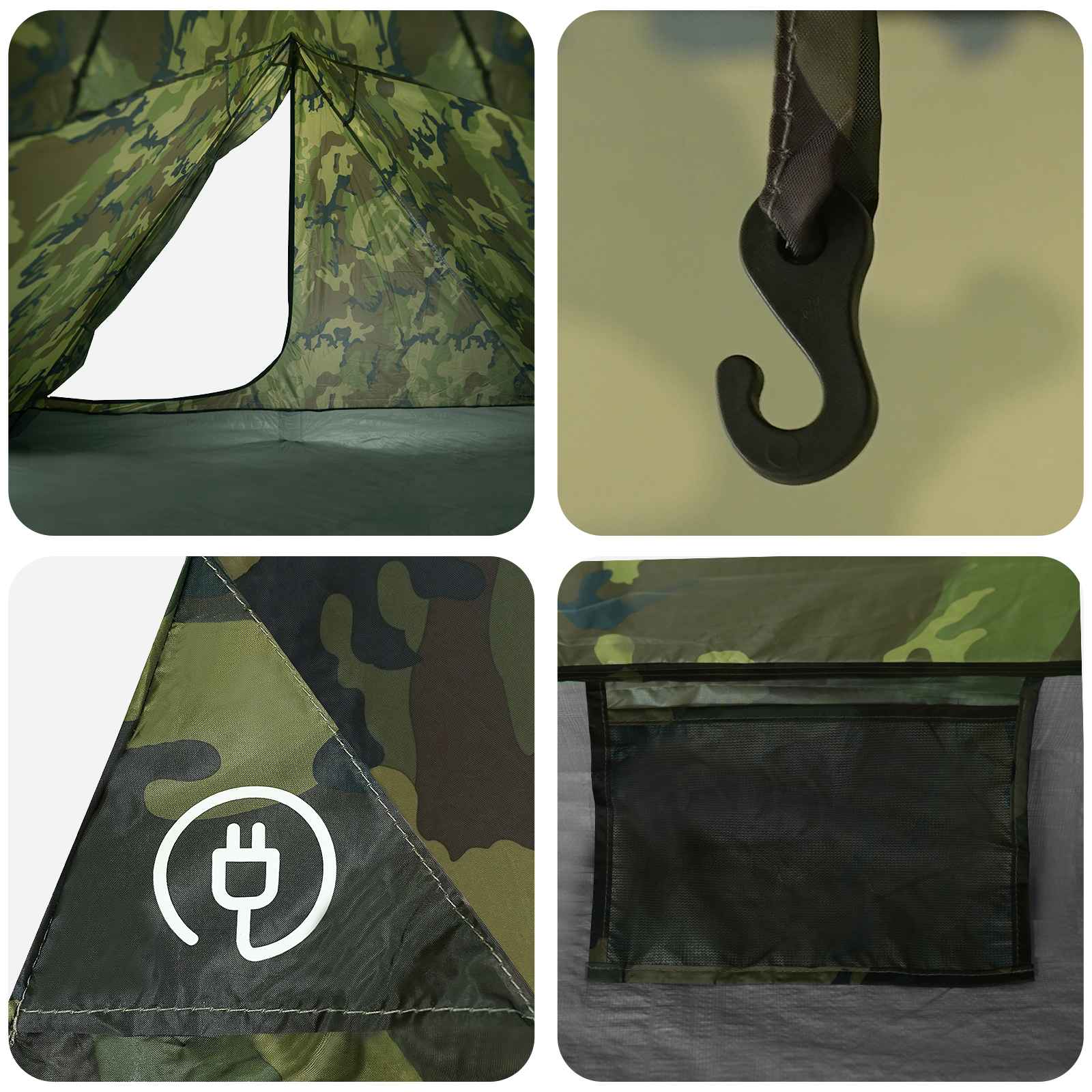 vidaXL Backpacking Tent 4-Person Camouflage - Green