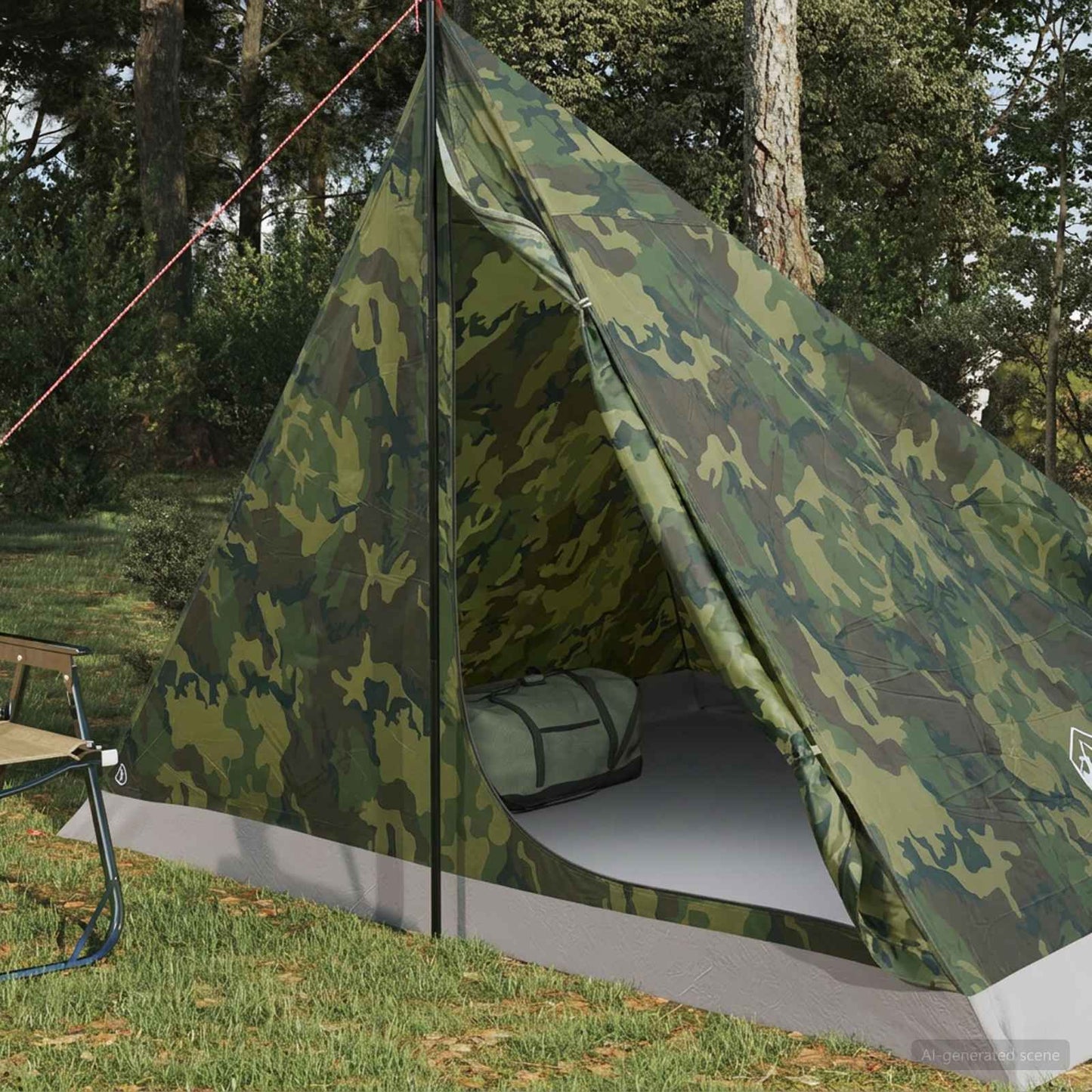 vidaXL Backpacking Tent 4-Person Camouflage - Green