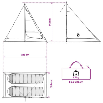 vidaXL Backpacking Tent 2-Person Olive Green
