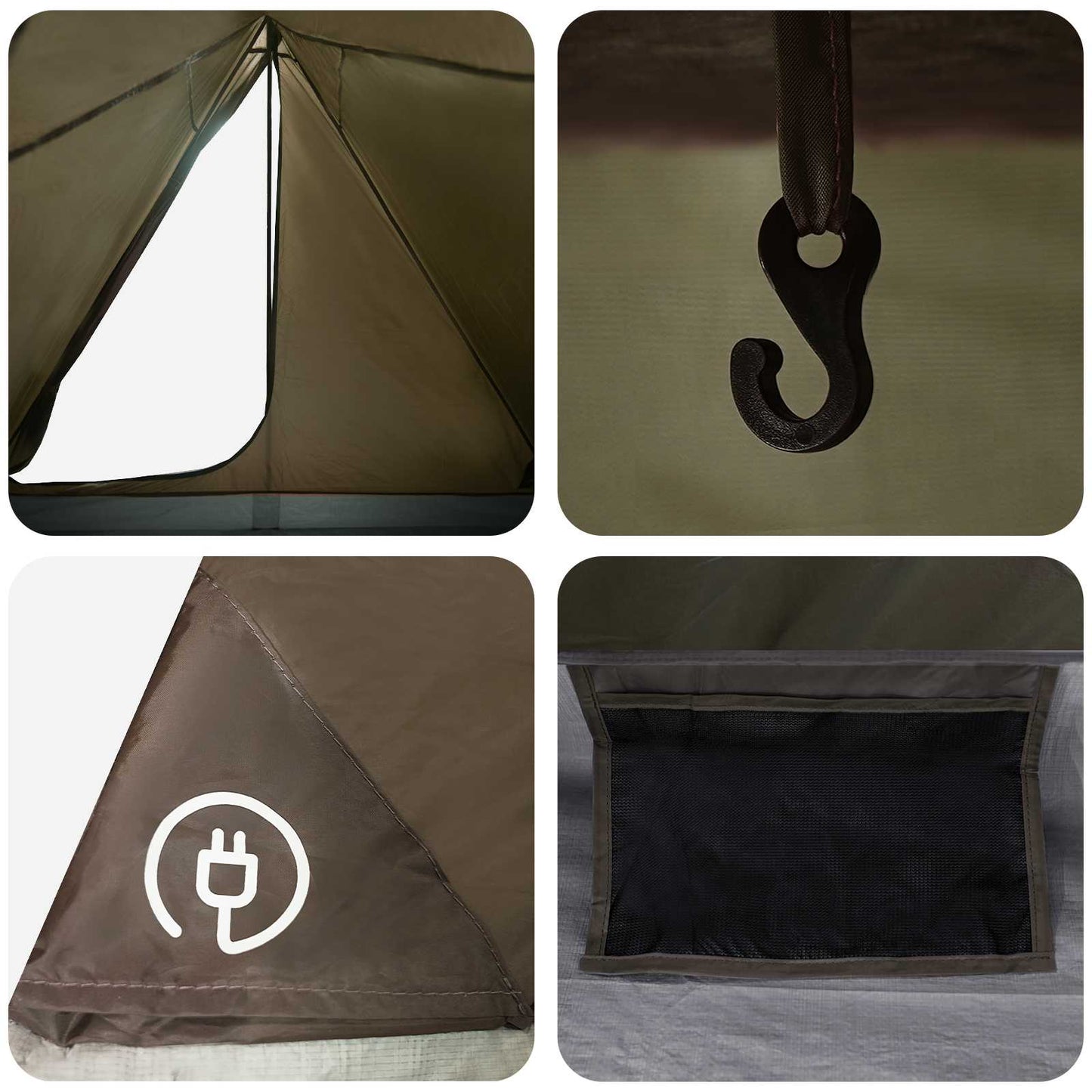 vidaXL Backpacking Tent 2-Person Brown and Grey