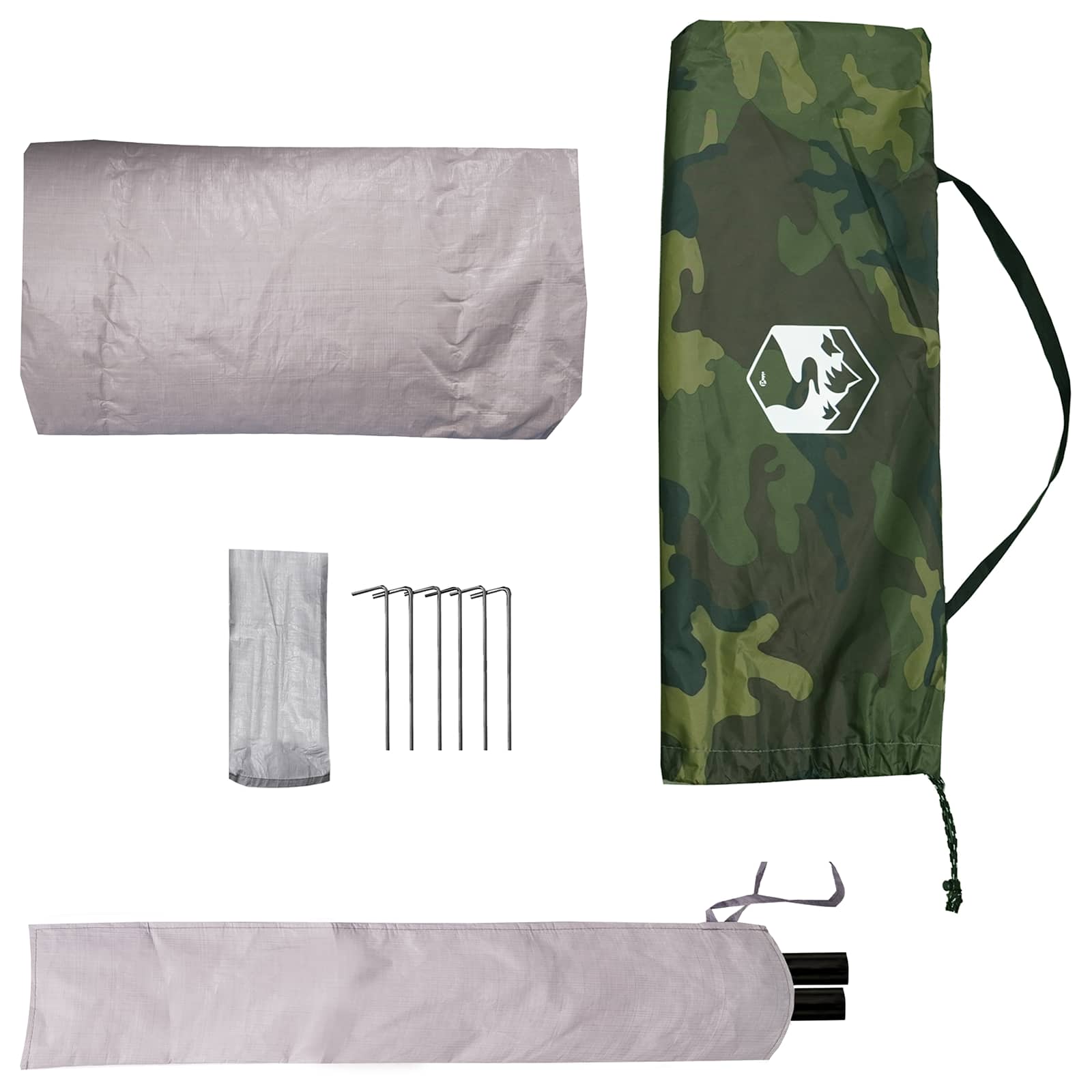 vidaXL Backpacking Tent 2-Person Camouflage - Green