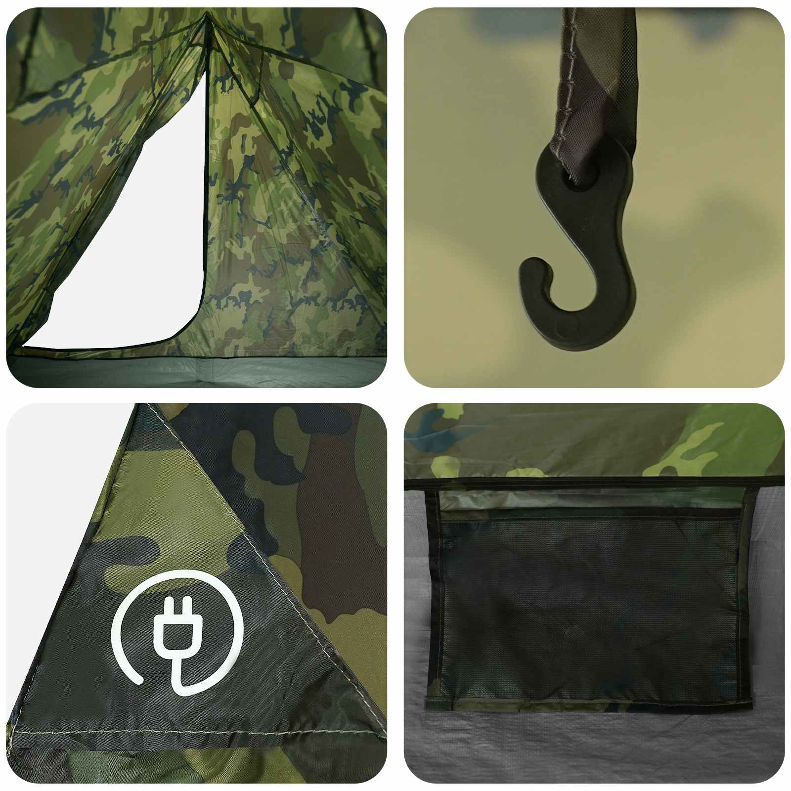 vidaXL Backpacking Tent 2-Person Camouflage - Green
