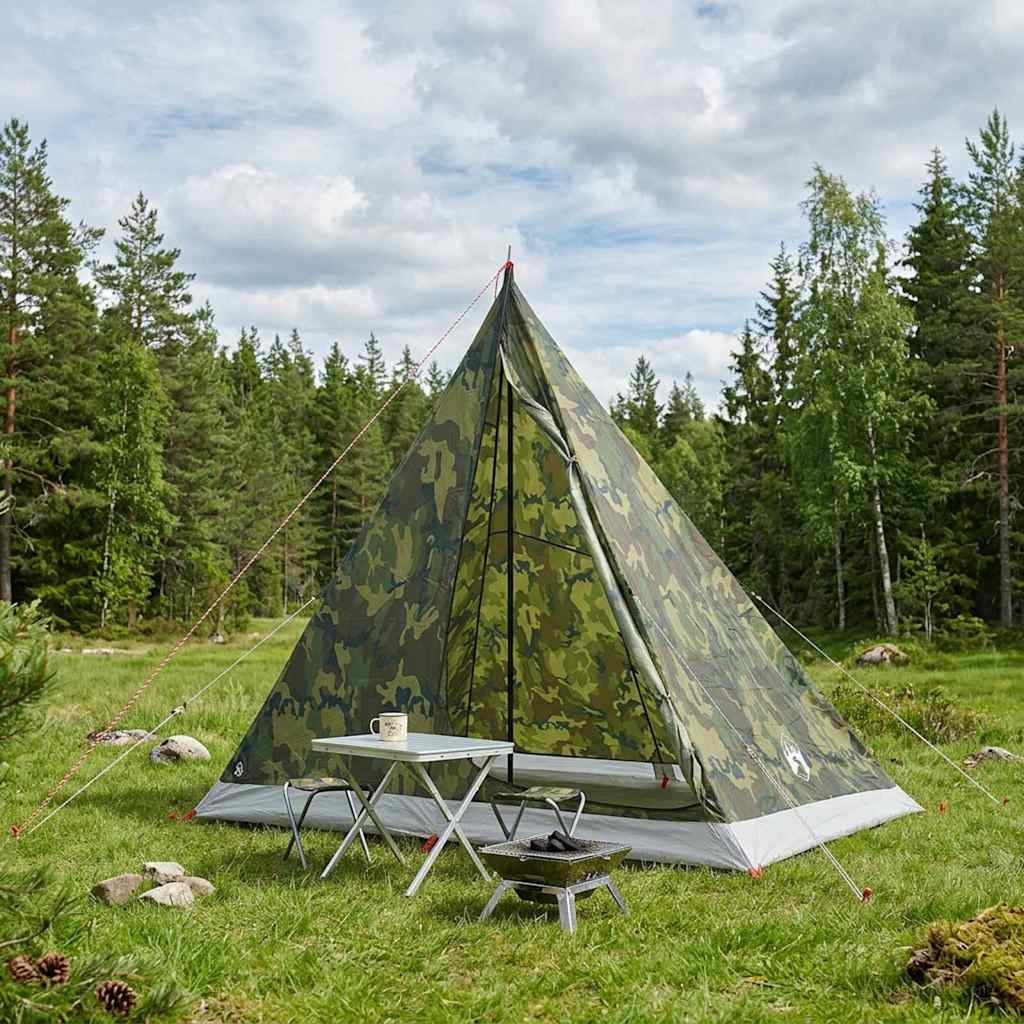 vidaXL Backpacking Tent 2-Person Camouflage - Green
