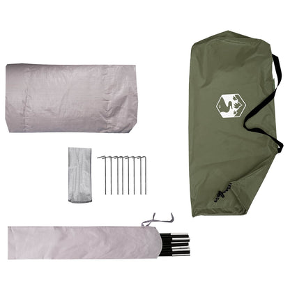 vidaXL Tunnel Tent 4-Person Olive Green 185T Polyester with PU Coating