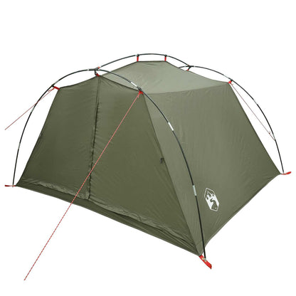vidaXL Tunnel Tent 4-Person Olive Green 185T Polyester with PU Coating