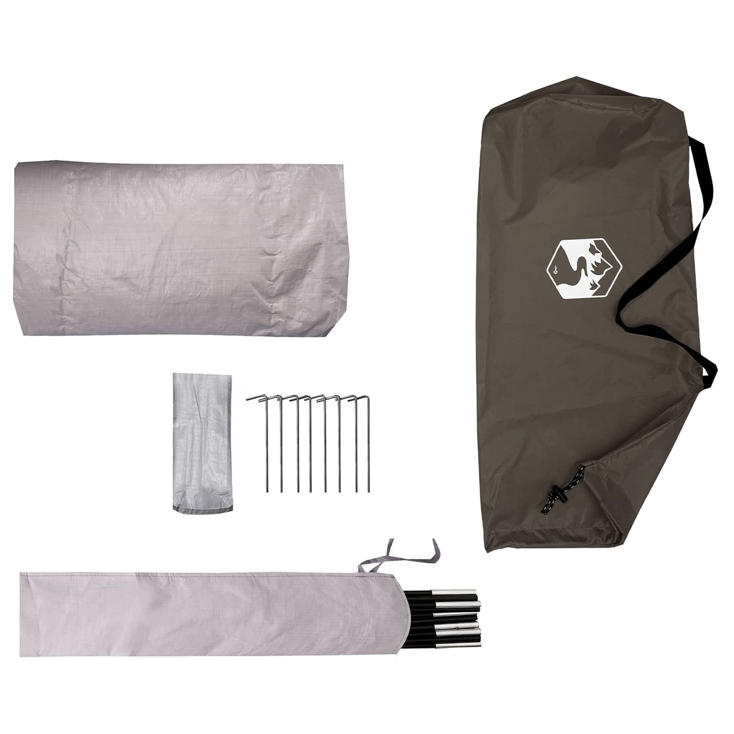 vidaXL Tunnel Tent 4-Person Brown and Grey