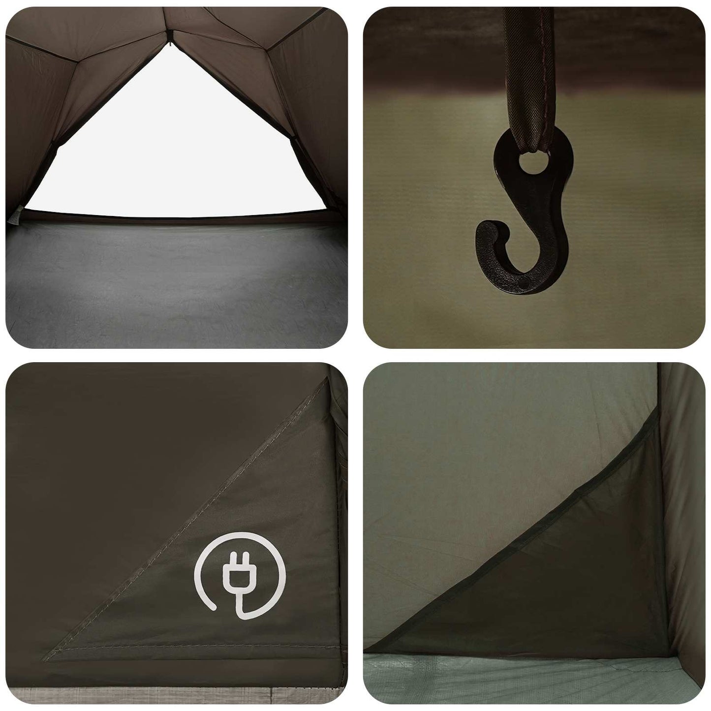 vidaXL Tunnel Tent 4-Person Brown and Grey