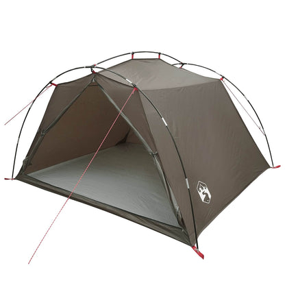 vidaXL Tunnel Tent 4-Person Brown and Grey