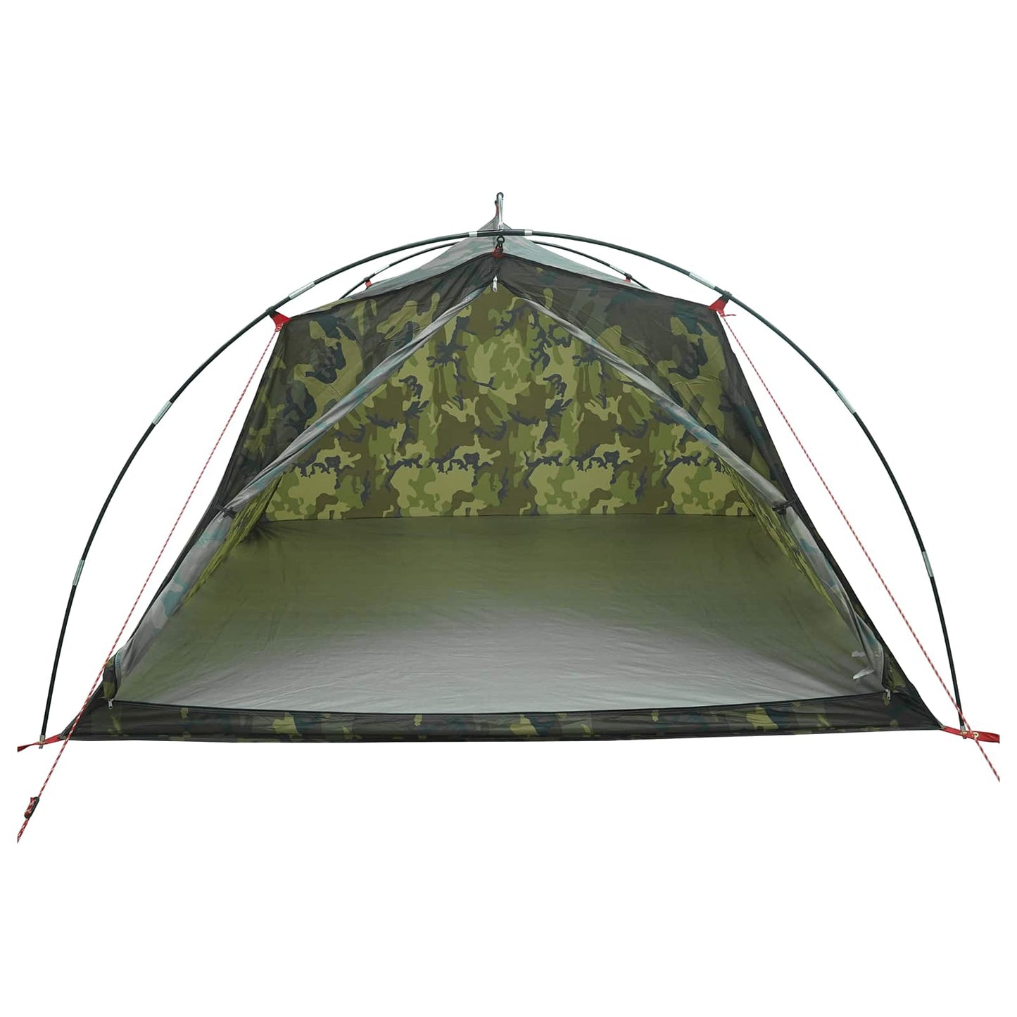 vidaXL Tunnel Tent 4-Person Camouflage 185T Polyester with PU Coating - Green