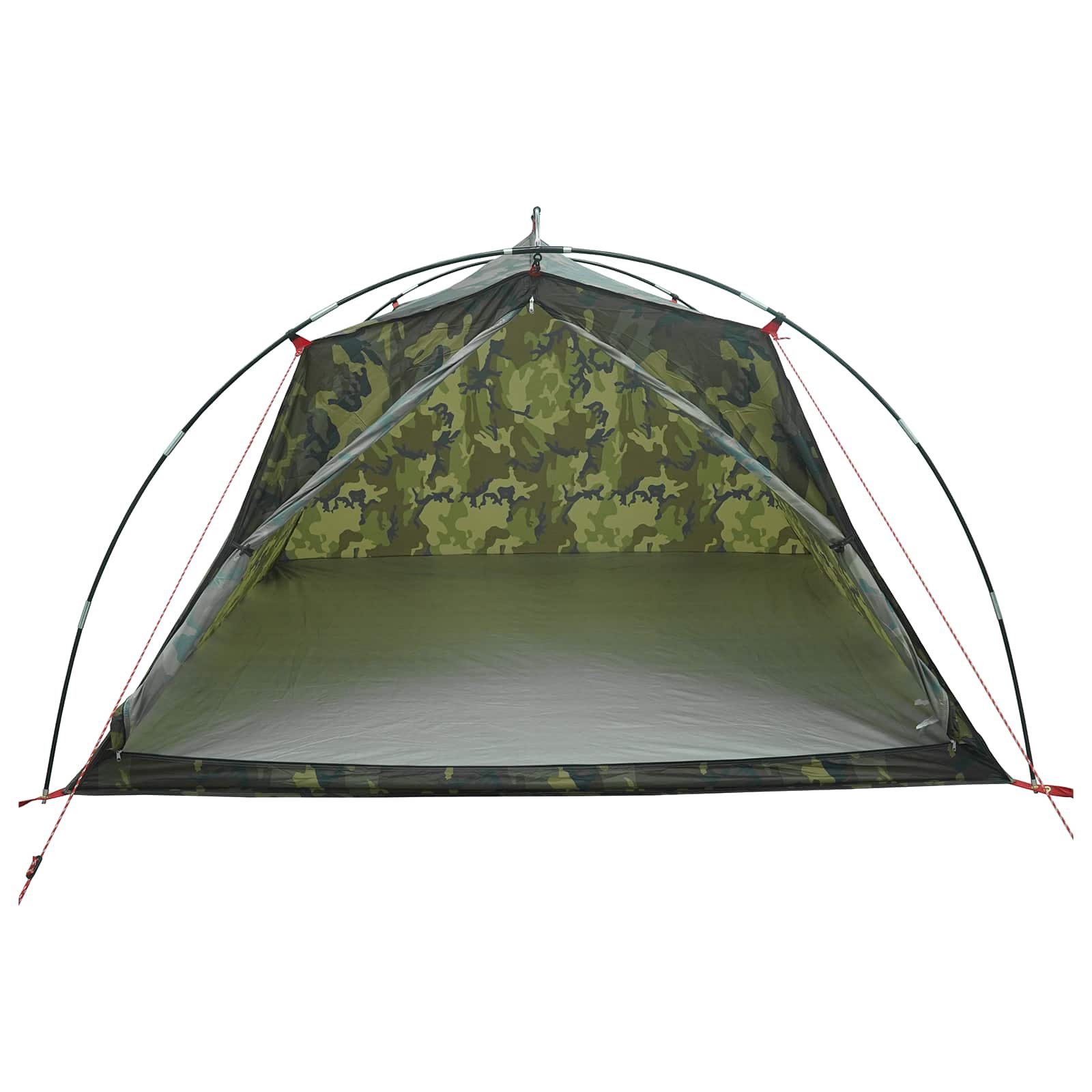 vidaXL Tunnel Tent 4-Person Camouflage 185T Polyester with PU Coating - Green