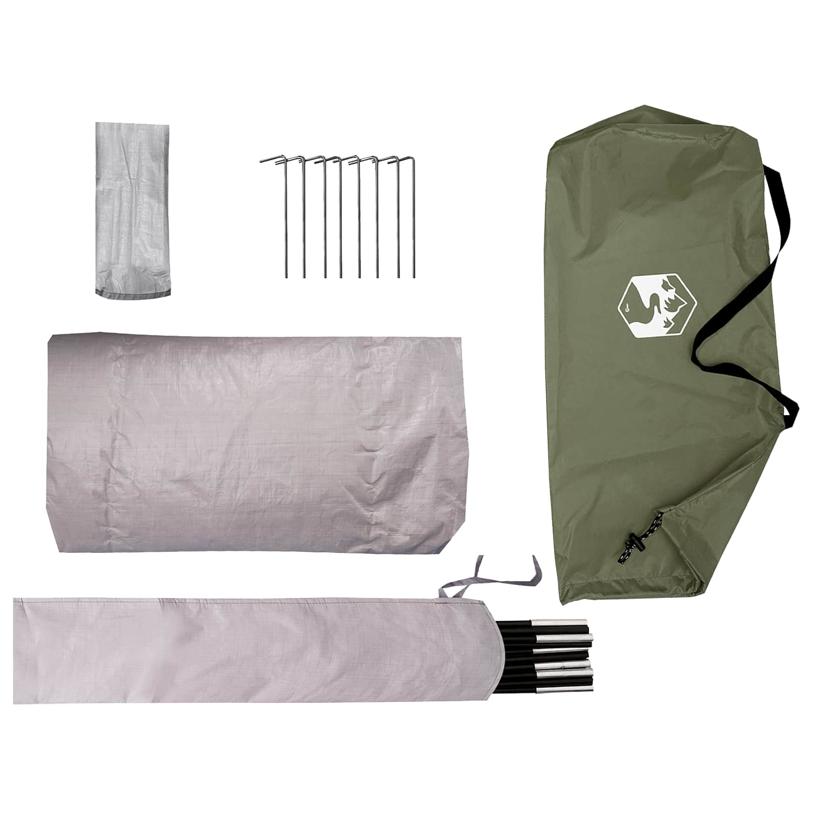 vidaXL Tunnel Tent 2-Person Olive Green 185T Polyester with PU Coating