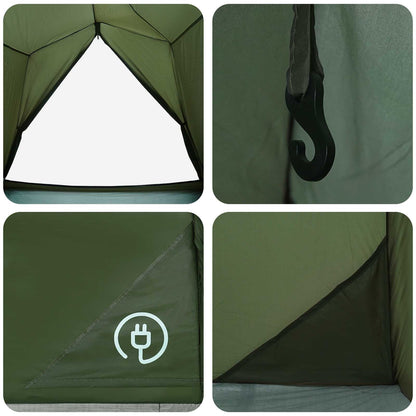 vidaXL Tunnel Tent 2-Person Olive Green 185T Polyester with PU Coating