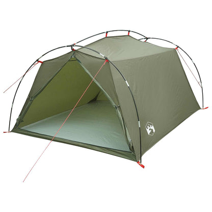 vidaXL Tunnel Tent 2-Person Olive Green 185T Polyester with PU Coating