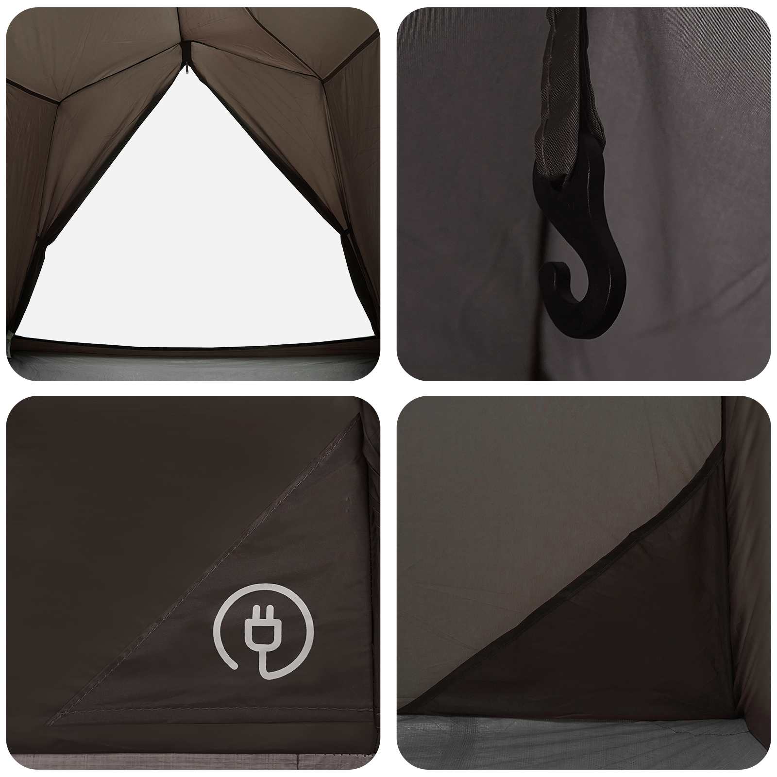 vidaXL Tunnel Tent 2-Person Brown and Grey