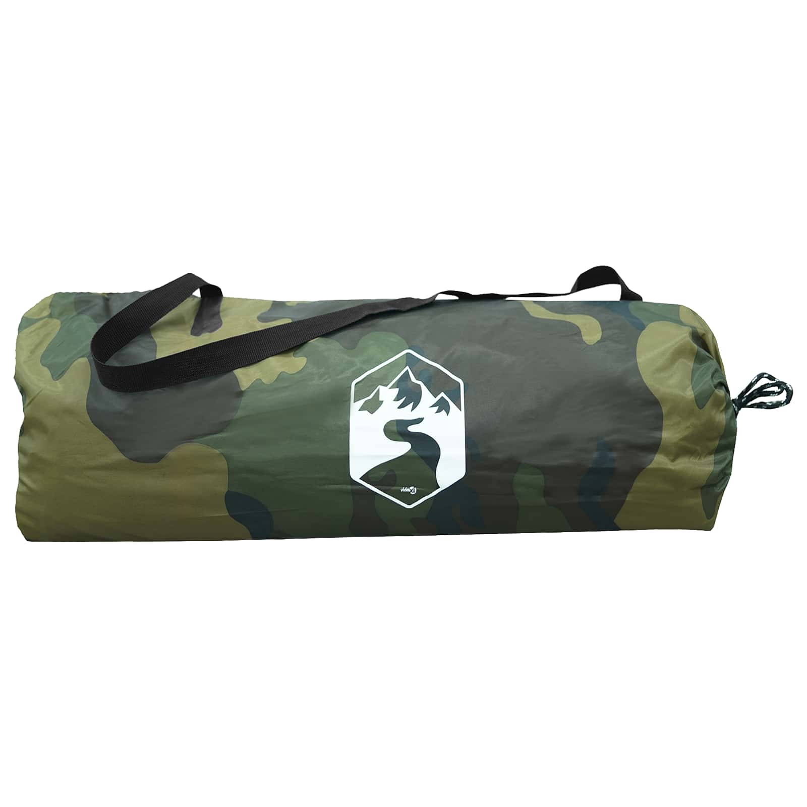 vidaXL Tunnel Tent 2-Person Camouflage 185T Polyester with PU Coating - Green