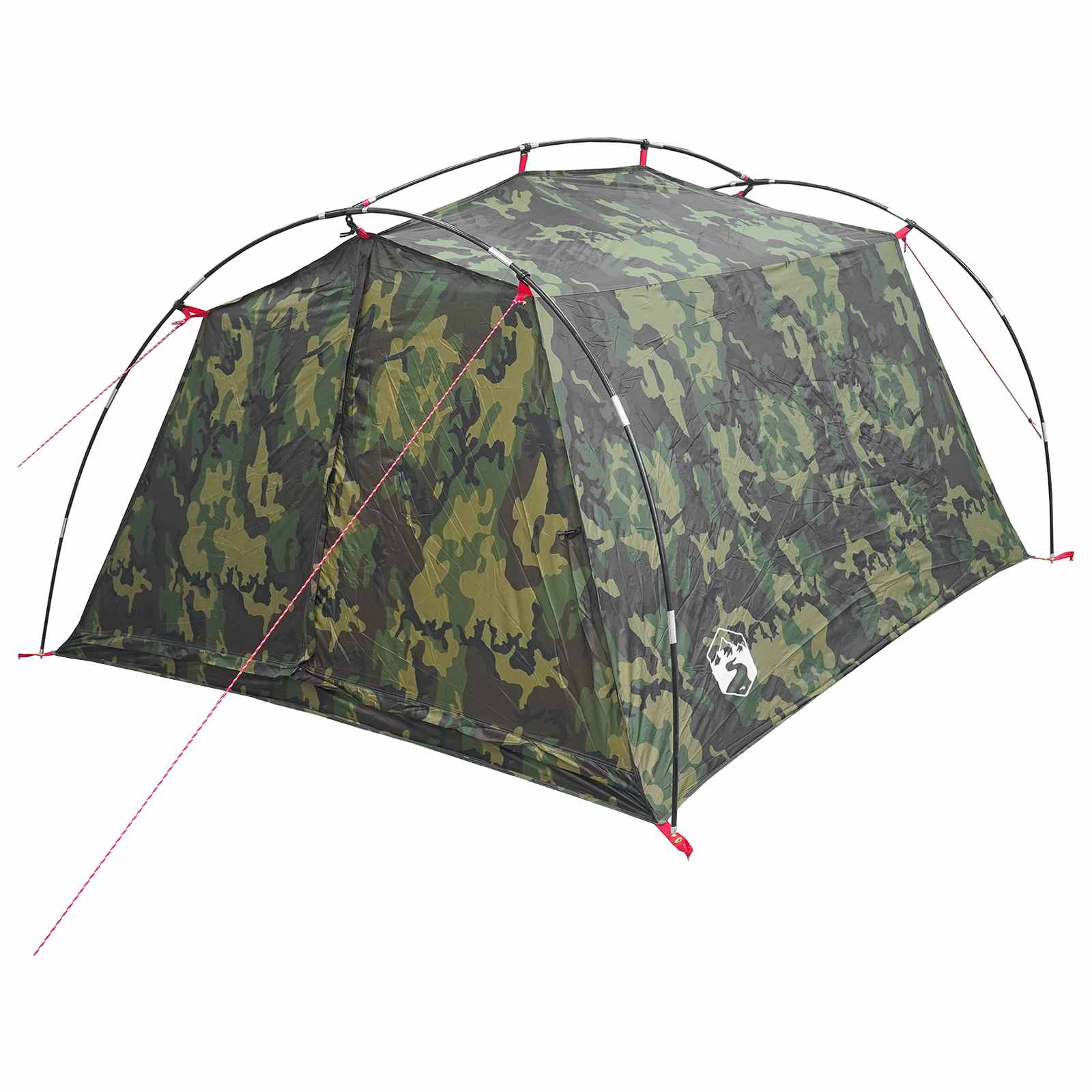 vidaXL Tunnel Tent 2-Person Camouflage 185T Polyester with PU Coating - Green