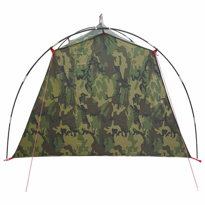vidaXL Tunnel Tent 2-Person Camouflage 185T Polyester with PU Coating - Green