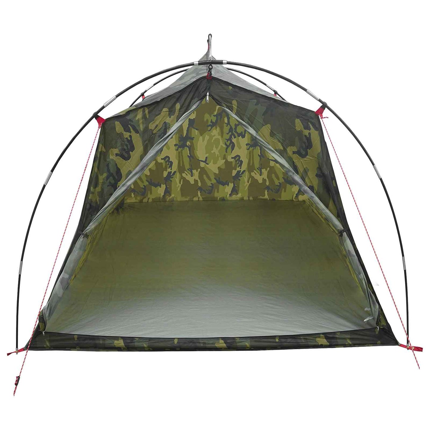 vidaXL Tunnel Tent 2-Person Camouflage 185T Polyester with PU Coating - Green