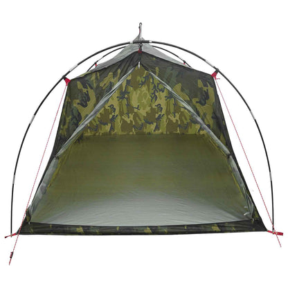 vidaXL Tunnel Tent 2-Person Camouflage 185T Polyester with PU Coating - Green