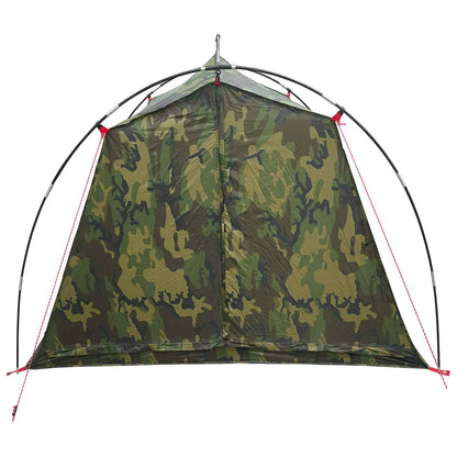 vidaXL Tunnel Tent 2-Person Camouflage 185T Polyester with PU Coating - Green