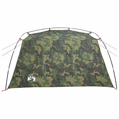 vidaXL Tunnel Tent 2-Person Camouflage 185T Polyester with PU Coating - Green