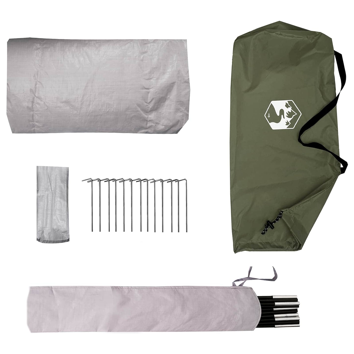 vidaXL Backpacking Tent 4-Person Olive Green - 40428