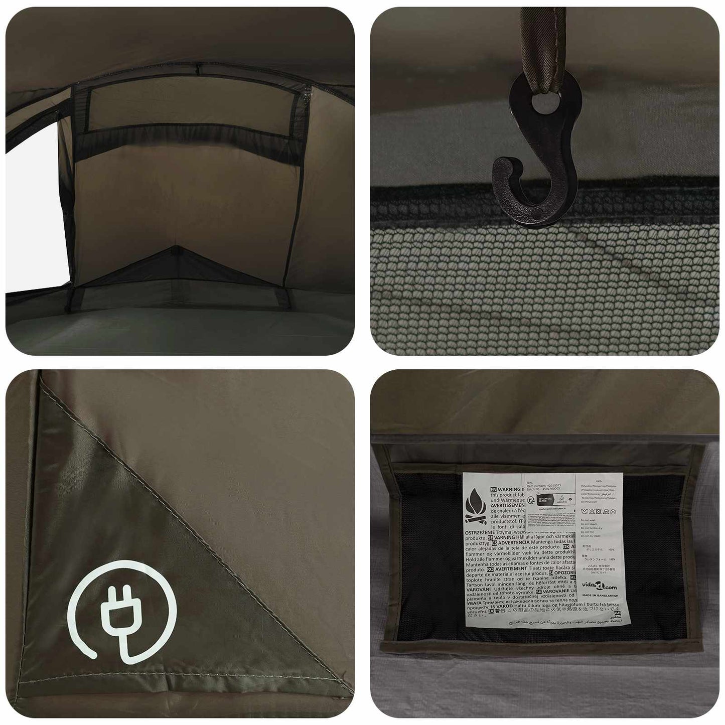 vidaXL Backpacking Tent 4-Person Brown and Grey - 40439