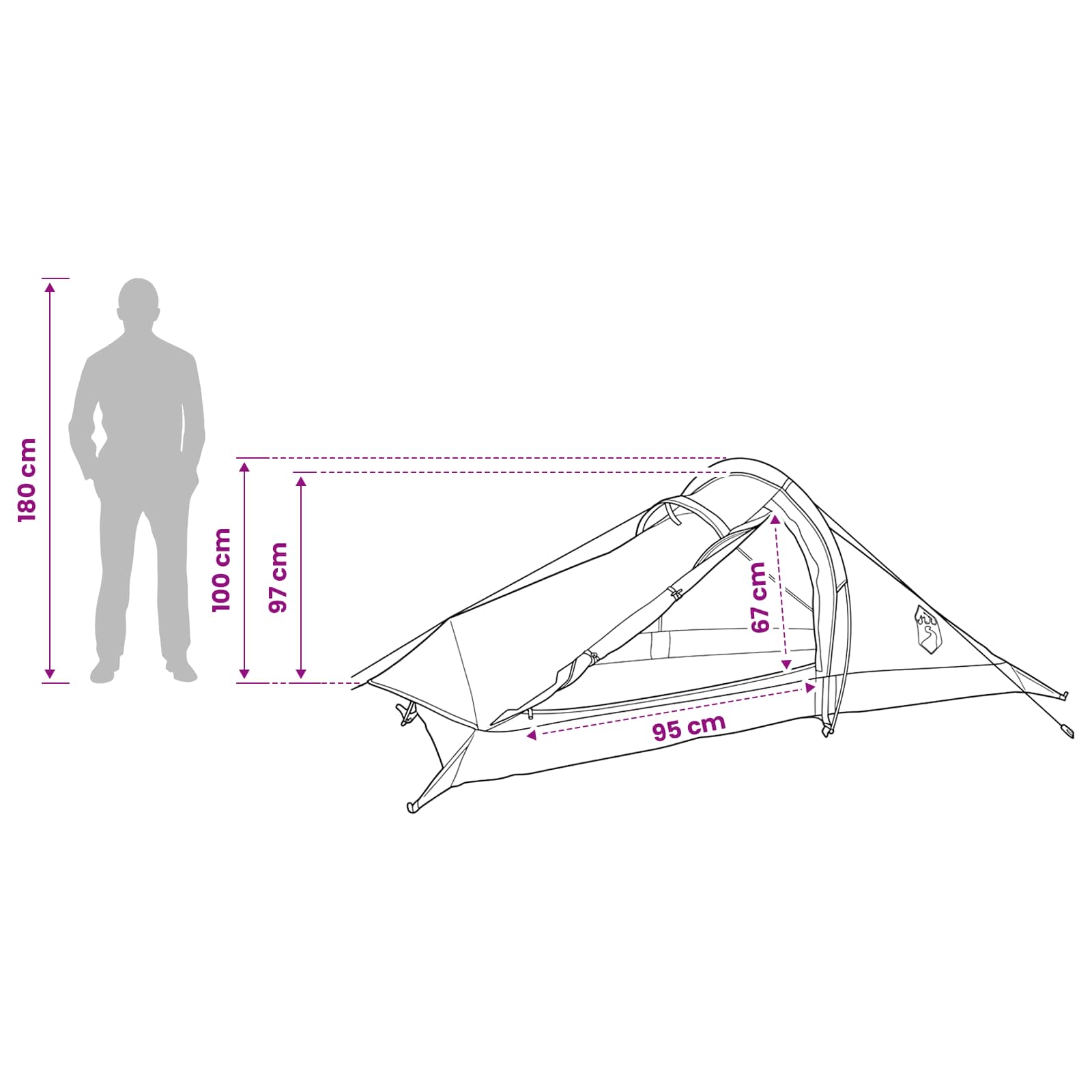 vidaXL Backpacking Tent 2-Person Olive Green - 40456