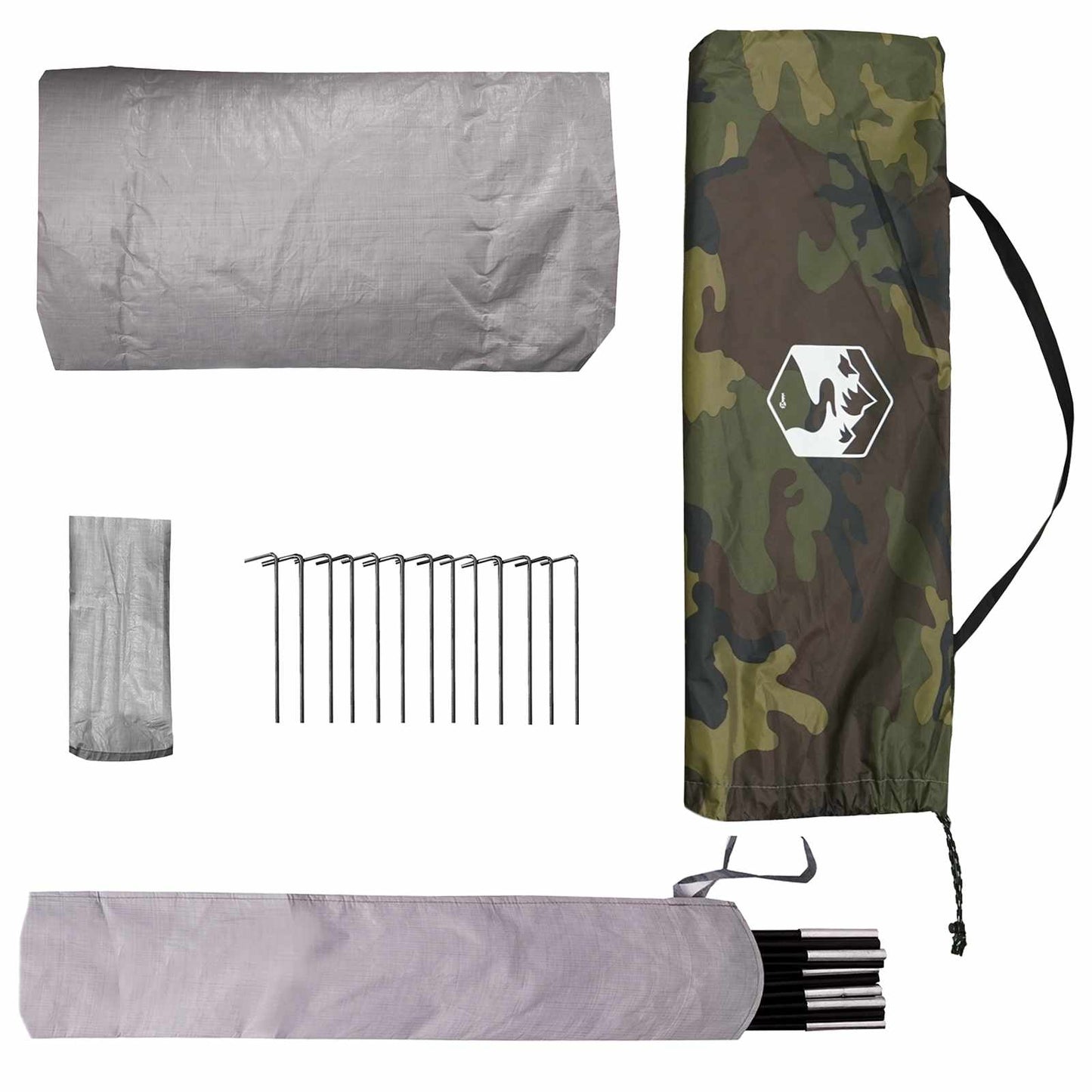 vidaXL Backpacking Tent 2-Person Camouflage - Green - 40468