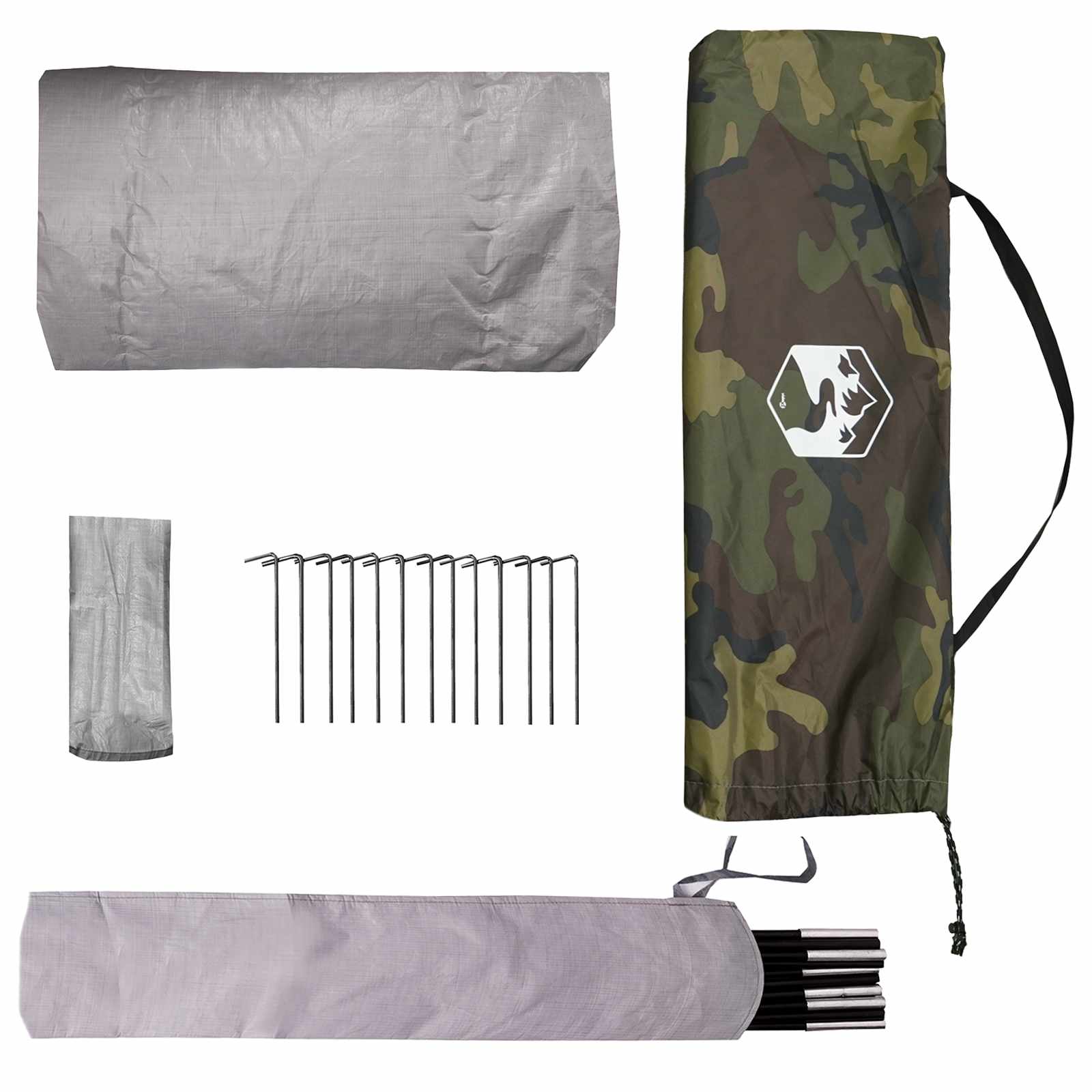 vidaXL Backpacking Tent 2-Person Camouflage - Green - 40468