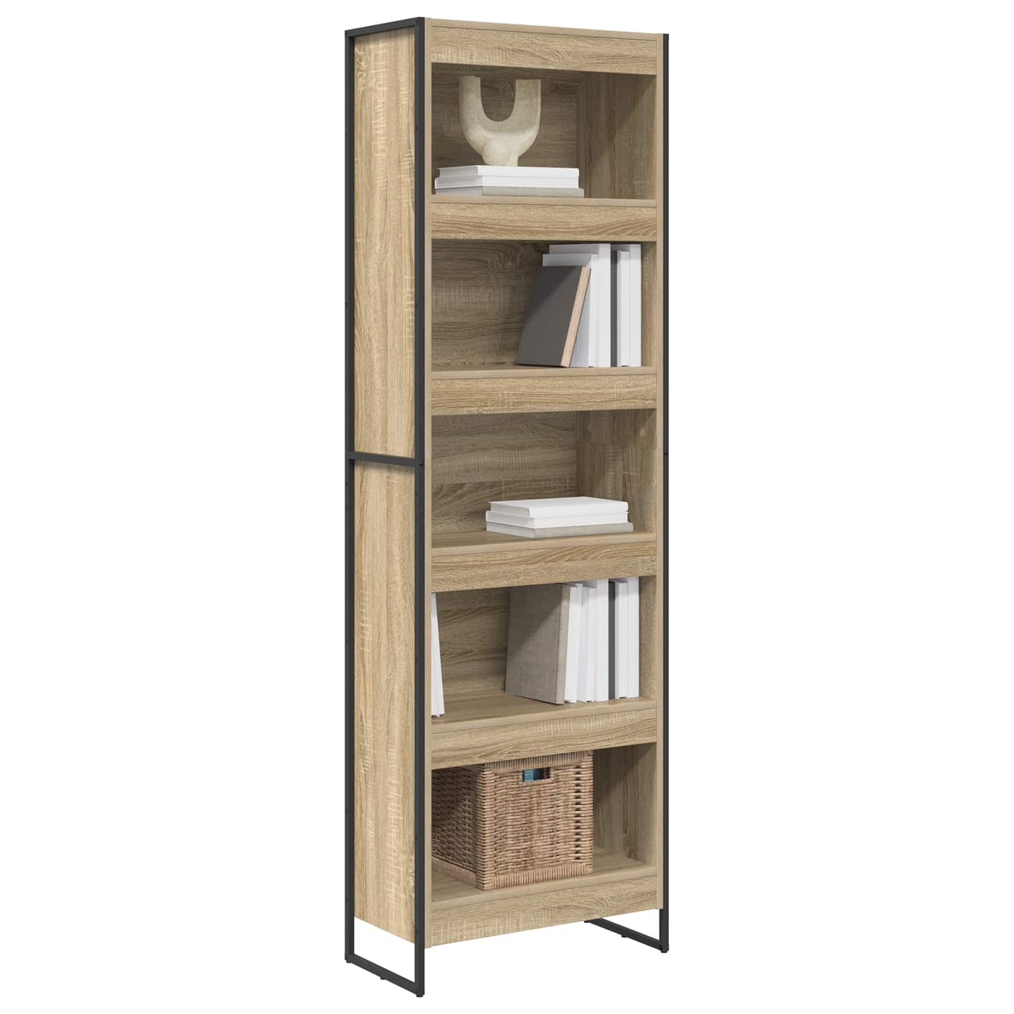 vidaXL Book Cabinet 60 x 30 x 189.5 cm Engineered Wood Sonoma - Brown