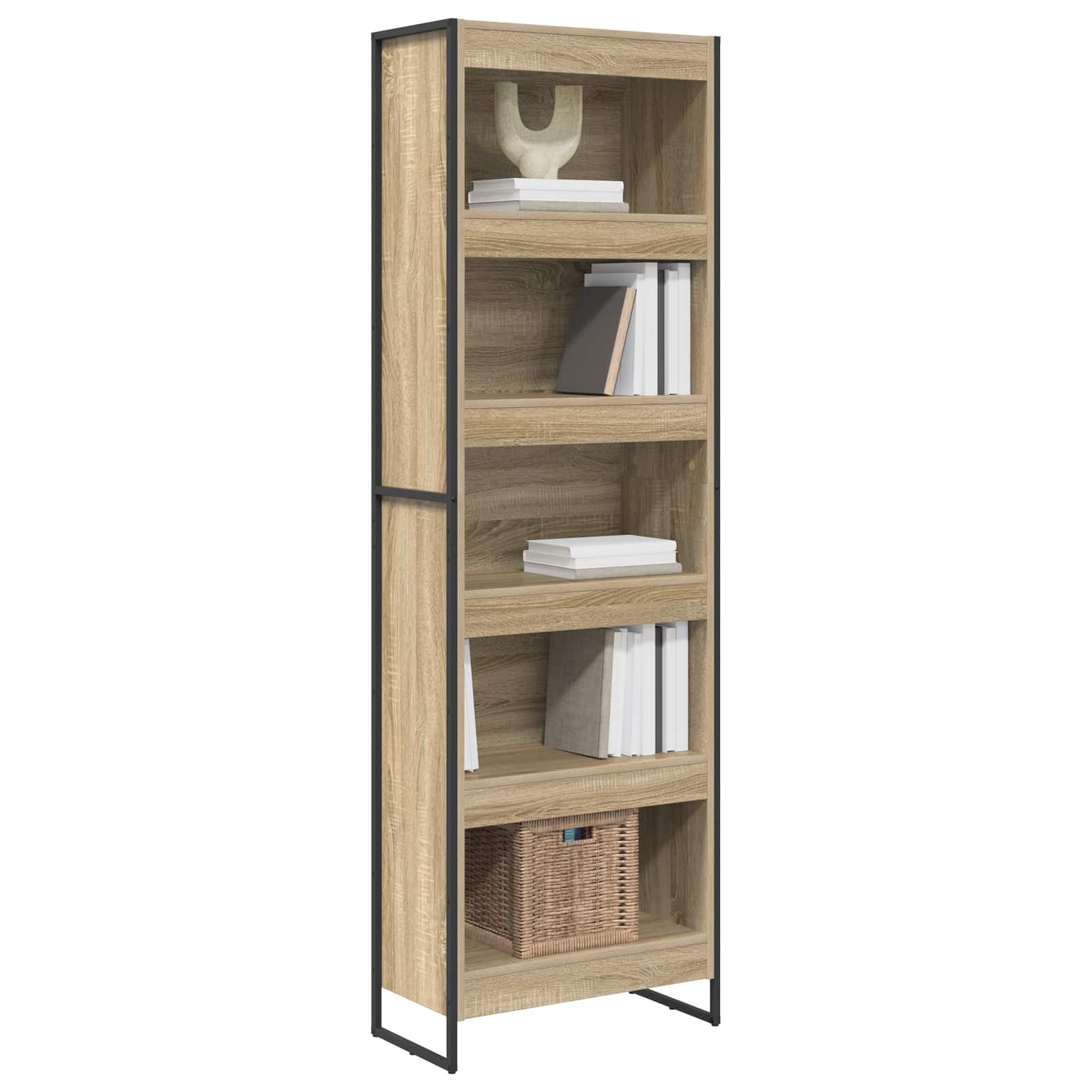 vidaXL Book Cabinet 60 x 30 x 189.5 cm Engineered Wood Sonoma - Brown