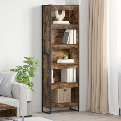 vidaXL Book Cabinet 60 x 30 x 189.5 cm Engineered Wood Smoke Oak - Brown